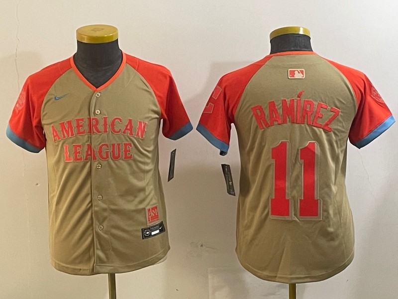 Youth American League #11 José Ramírez Cream 2024 All-Star Limited Stitched Jerseys