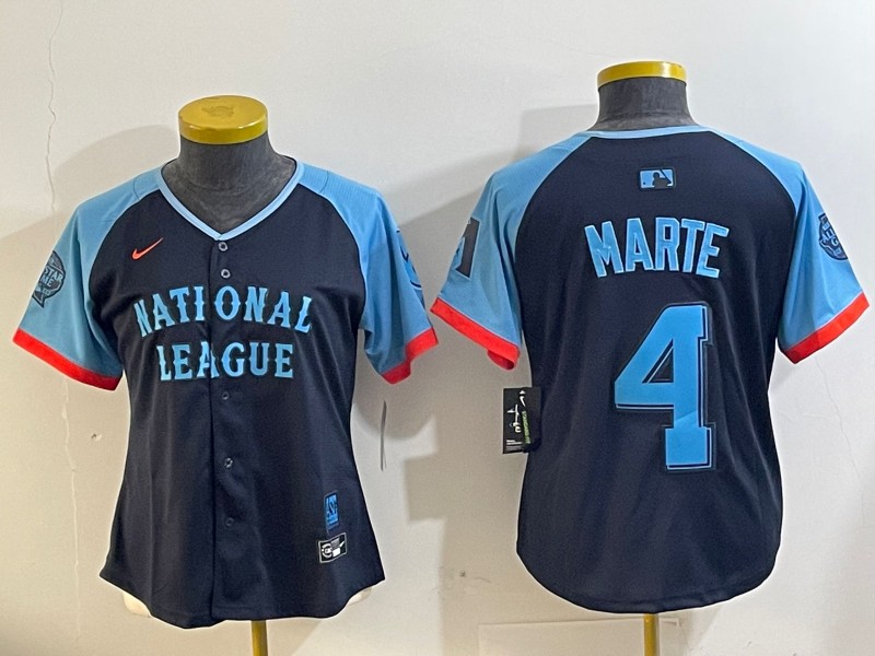 Women's National League #4 Ketel Marte Navy 2024 All-Star Limited Stitched Baseball Jersey