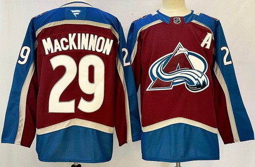 Men's Colorado Avalanche #29 Nathan MacKinnon Burgundy With A Patch Authentic NHL Stitched Hockey Jersey