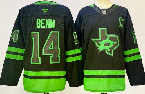 Men's Dallas Stars #14 Jamie Benn Black Alternate With C Patch Authentic NHL Stitched Hockey Jersey