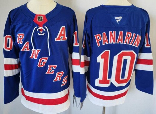 Men's New York Rangers #10 Artemi Panarin Blue With A Patch Authentic NHL Stitched Hockey Jersey