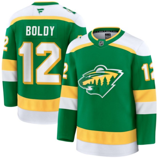 Men's Minnesota Wild #12 Matthew Boldy Green 2024-25 Alternate Stitched Hockey Jersey