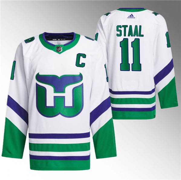 Men's Hartford Whalers #11 Jordan Staal White 2023-24 Stitched Jersey
