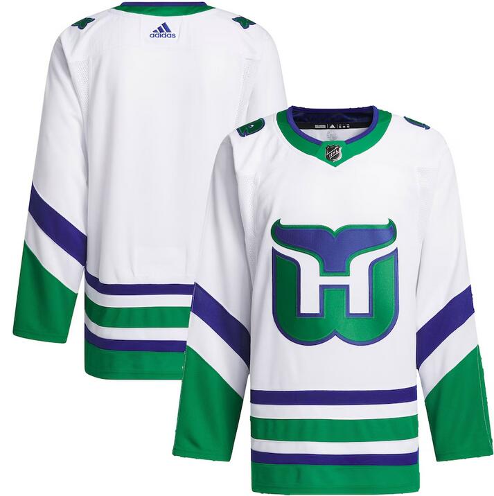 Men's Hartford Whalers Blank White Stitched Jersey