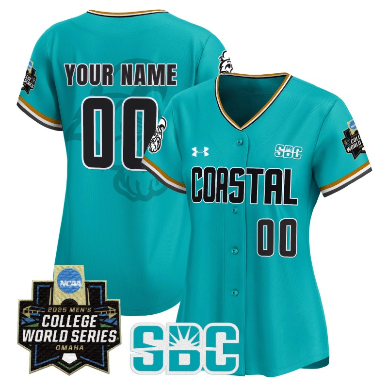 CCU College Baseball Custom Omaha Revival Teal 2025 NCAA MCWS Limited Jersey - All Stitched