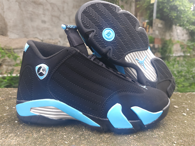 Men's Running weapon Air Jordan 14 Black Blue Sneakers