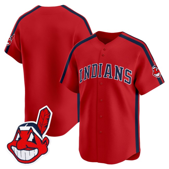 Men's Cleveland Indians Blank Red Ricky 'Wild Thing' Vaughn Limited Jersey