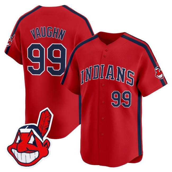 Men's Cleveland Indians #99 Ricky Vaughn Red Ricky 'Wild Thing' Vaughn Limited Jersey