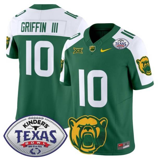 Men's Nike Robert Griffin III Jersey #10 Baylor Bears 2024 Texas Bowl FUSE Limited NCAAF Stitched Green Alternate