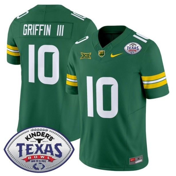 Men's Nike Robert Griffin III Jersey #10 Baylor Bears 2024 Texas Bowl FUSE Limited NCAAF Stitched Green