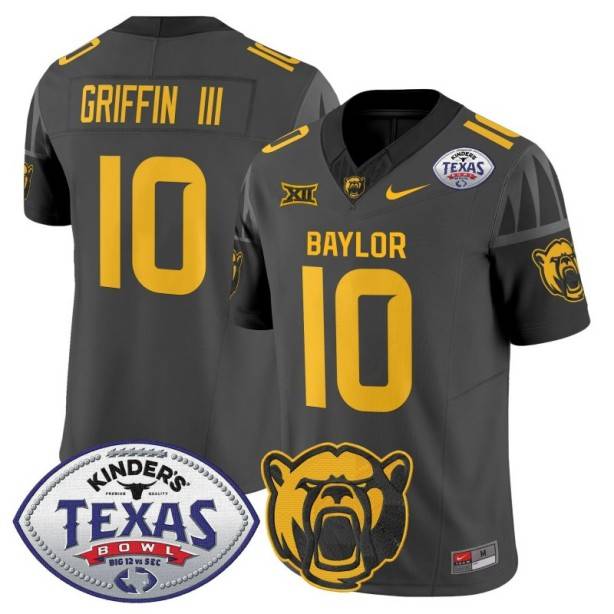 Men's Nike Robert Griffin III Jersey #10 Baylor Bears 2024 Texas Bowl FUSE Limited NCAAF Stitched Black
