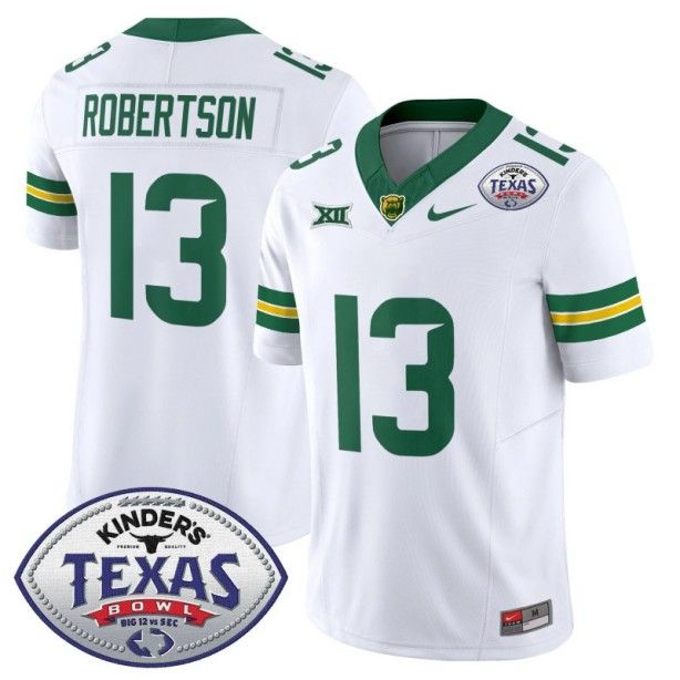 Men's Nike Sawyer Robertson Jersey #13 Baylor Bears 2024 Texas Bowl FUSE Limited NCAAF Stitched White