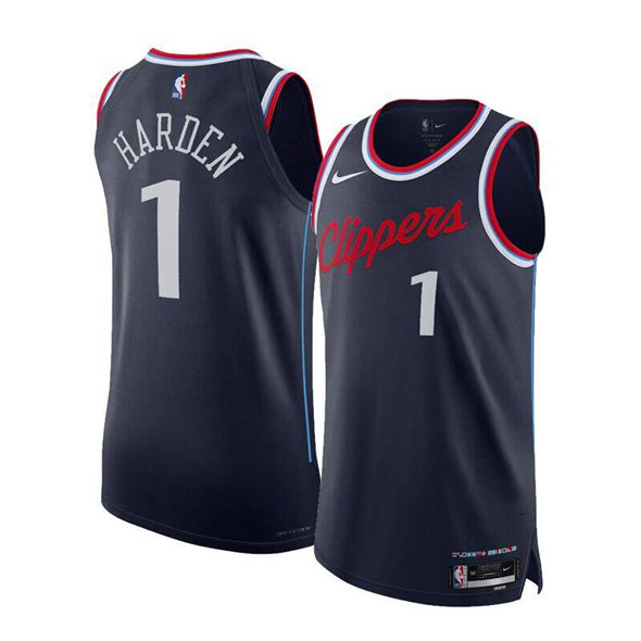 Men's Los Angeles Clippers #1 James Harden Navy 2024-25 Icon Edition Stitched Basketball Jersey
