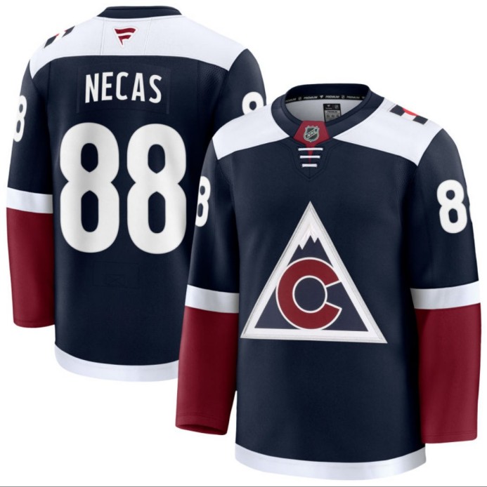 Men's Colorado Avalanche #88 Martin Necas Navy 2024-25 Alternate Stitched Hockey Jersey