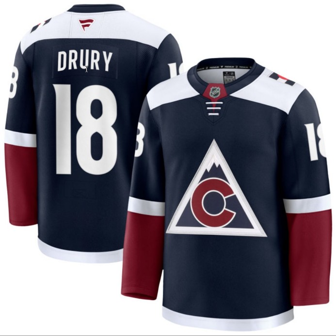 Men's Colorado Avalanche #18 Jack Drury Navy 2024-25 Alternate Stitched Hockey Jersey