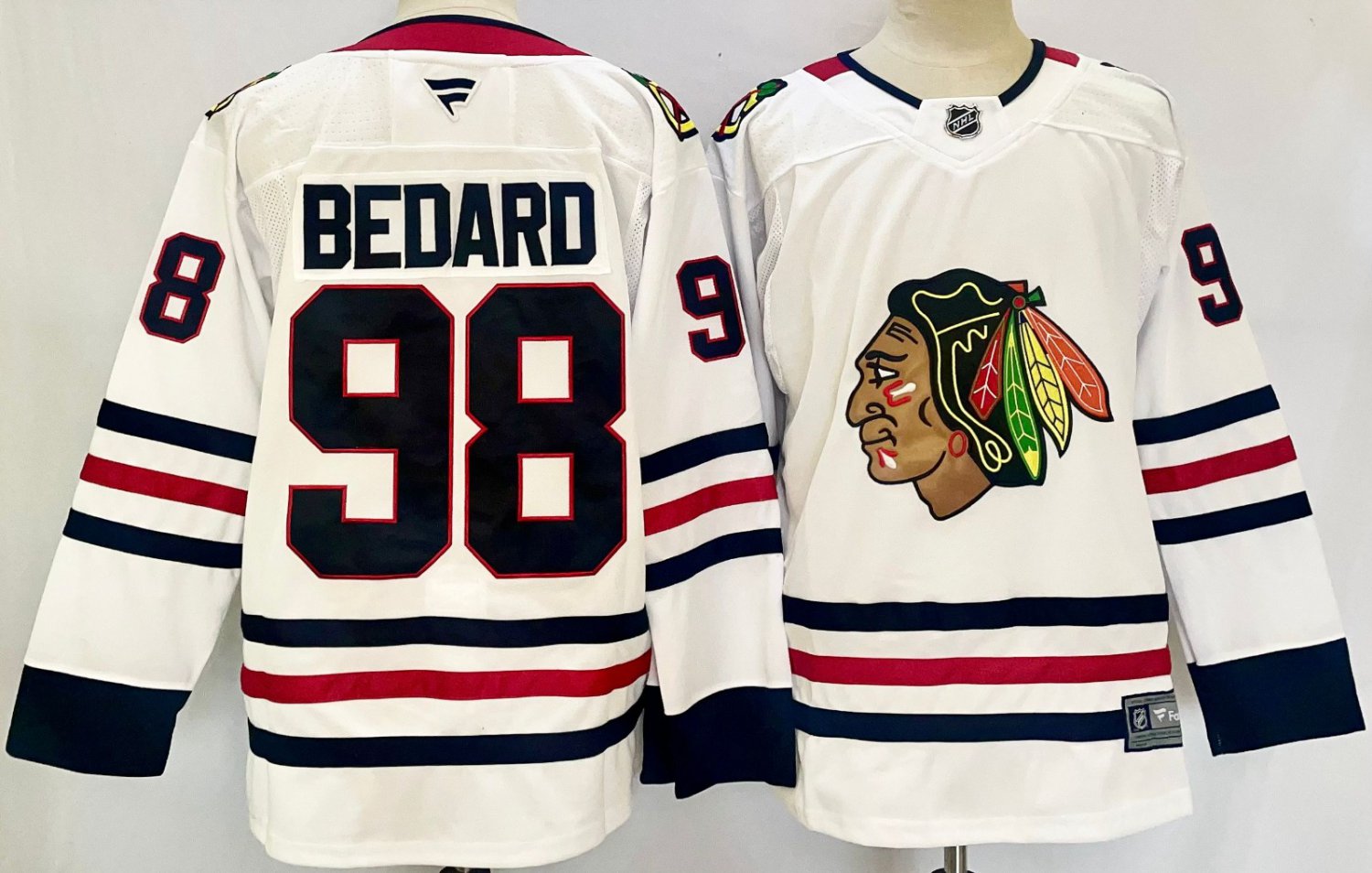 Men's Chicago Blackhawks #98 Connor Bedard White Authentic NHL Stitched Hockey Jersey