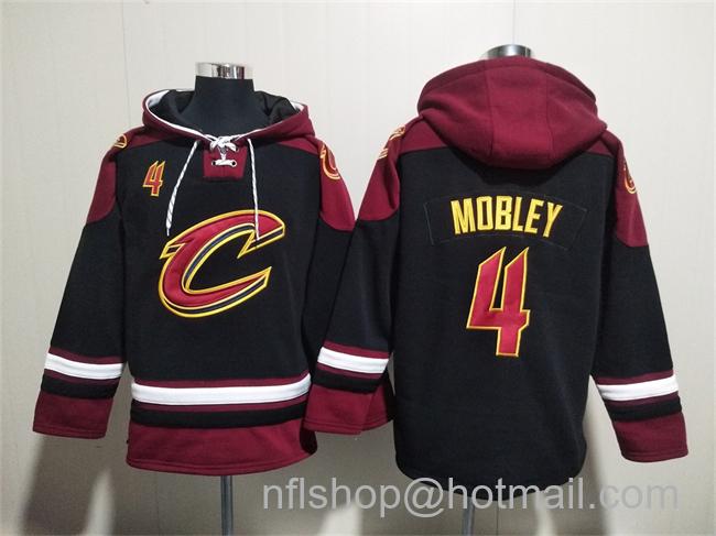 Men's Cleveland Cavaliers #4 Evan Mobley Black Red Ageless Must-Have Lace-Up Pullover Hoodie