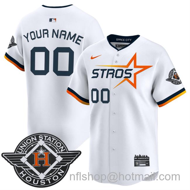 Youth Houston Astros Active Player Custom White 2025 City Connect Limited Stitched Baseball Jersey