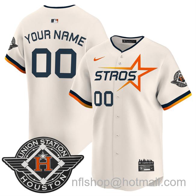 Youth Houston Astros Active Player Custom Cream 2025 City Connect Limited Stitched Baseball Jersey