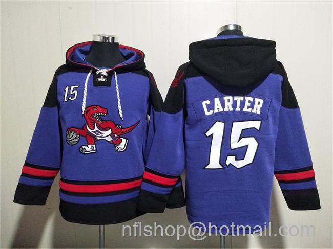 Men's Toronto Raptors #15 Vince Carter Purple Lace-Up Pullover Hoodie