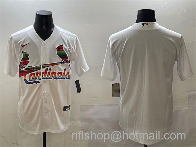 Men's St. Louis Cardinals Blank White Cool Base Stitched Baseball Jersey