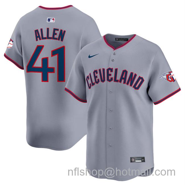 Men's Cleveland Guardians #41 Carlos Santana Grey 2025 Alternate Limited Stitched Baseball Jersey
