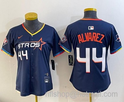 Youth Houston Astros #44 Yordan Alvarez Navy 2025 City Connect With Texas Patch Limited Stitched Baseball Jersey