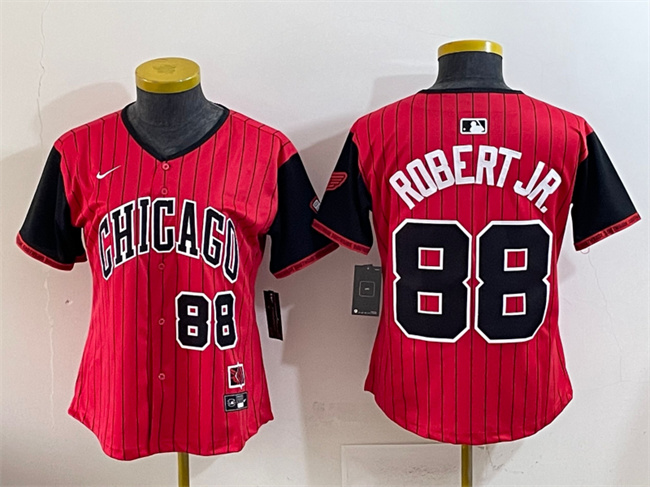 Women's Chicago White Sox #88 Luis Robert Jr. Red Black 2025 City Connect Limited Stitched Baseball Jersey