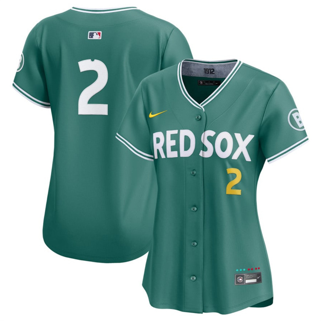 Women's Boston Red Sox #2 Alex Bregman Green 2025 City Connect Limited Stitched Baseball Jersey