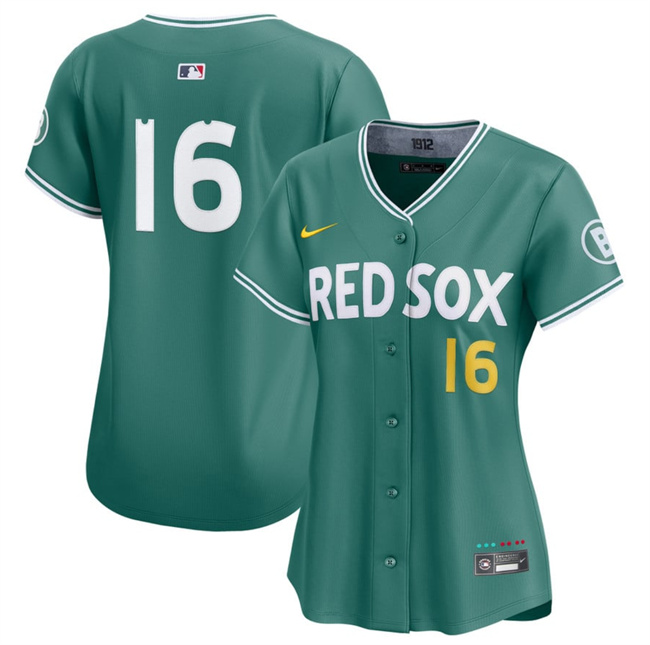 Women's Boston Red Sox #16 Jarren Duran Green 2025 City Connect Limited Stitched Baseball Jersey
