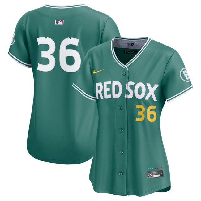 Women's Boston Red Sox #36 Triston Casas Green 2025 City Connect Limited Stitched Baseball Jersey
