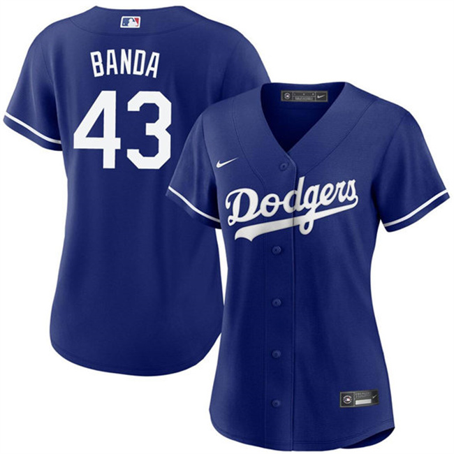 Women's Los Angeles Dodgers #43 Anthony Banda Royal 2025 Cool Base Stitched Baseball Jersey