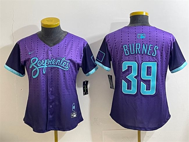 Women's Arizona Diamondbacks #39 Corbin Burnes Purple 2025 City Connect Limited Stitched Baseball Jersey