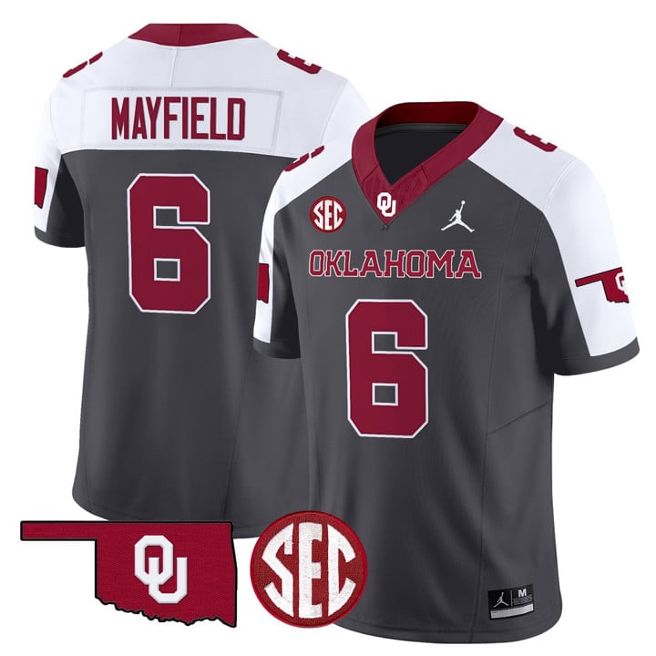 Men's Oklahoma Sooners #6 Baker Mayfield Black Stitched Limited Jersey