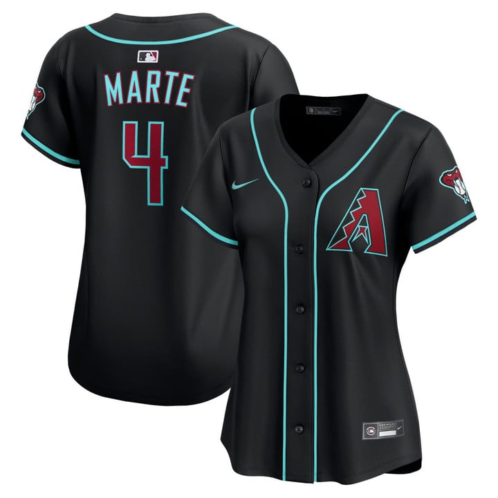Women's Arizona Diamondbacks #4 Ketel Marte Black Stitched Jersey