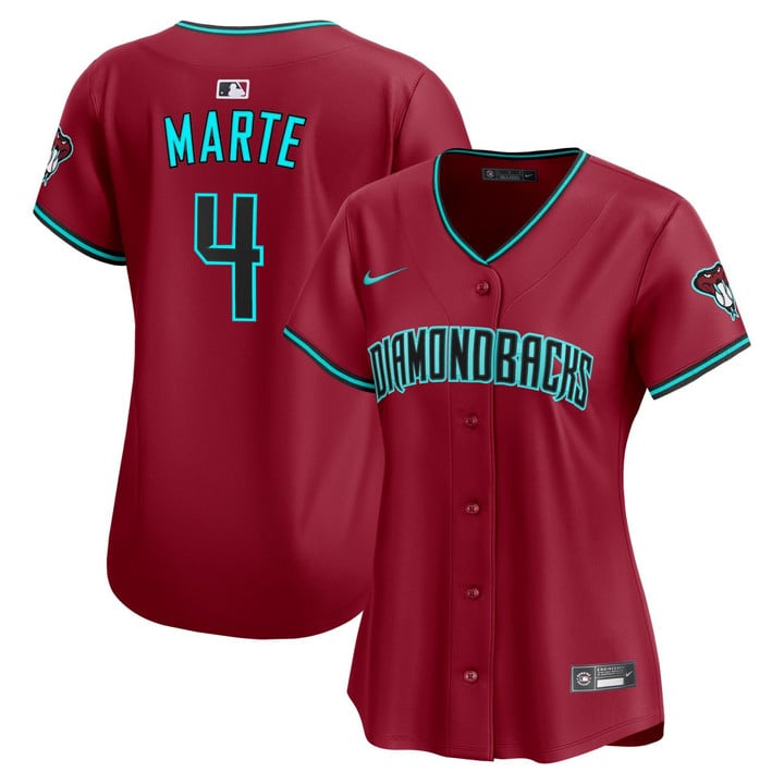Women's Arizona Diamondbacks #4 Ketel Marte Red Stitched Jersey
