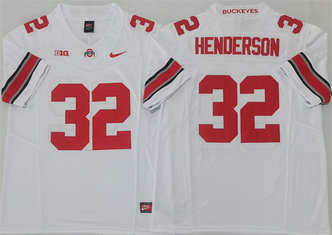 Men's Ohio State Buckeyes #32 TreVeyon Henderson White 2025 F.U.S.E. Limited Stitched Jerseys