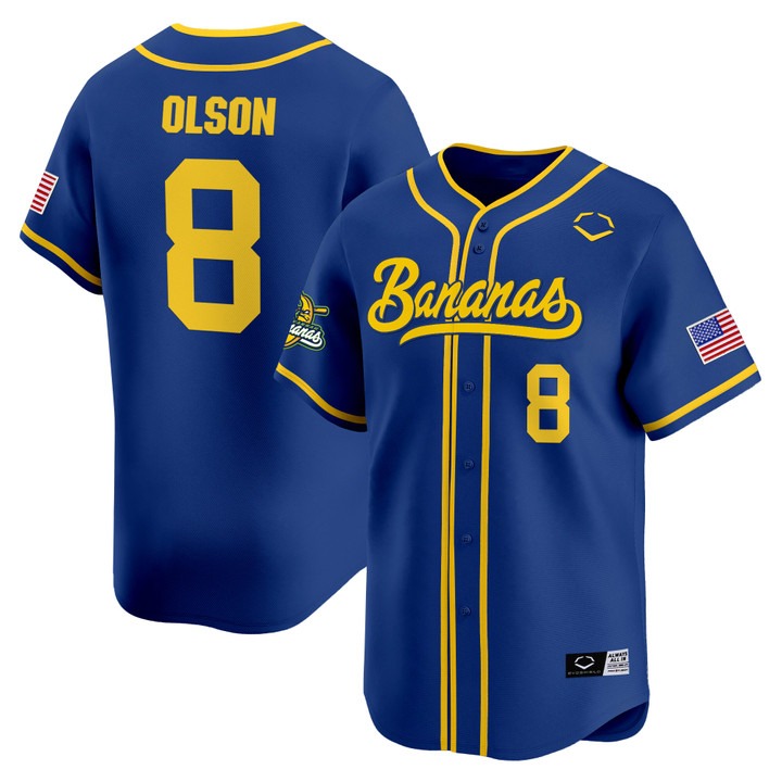 Men's Jackson Olson Savannah Bananas Royal Jersey - All Stitched