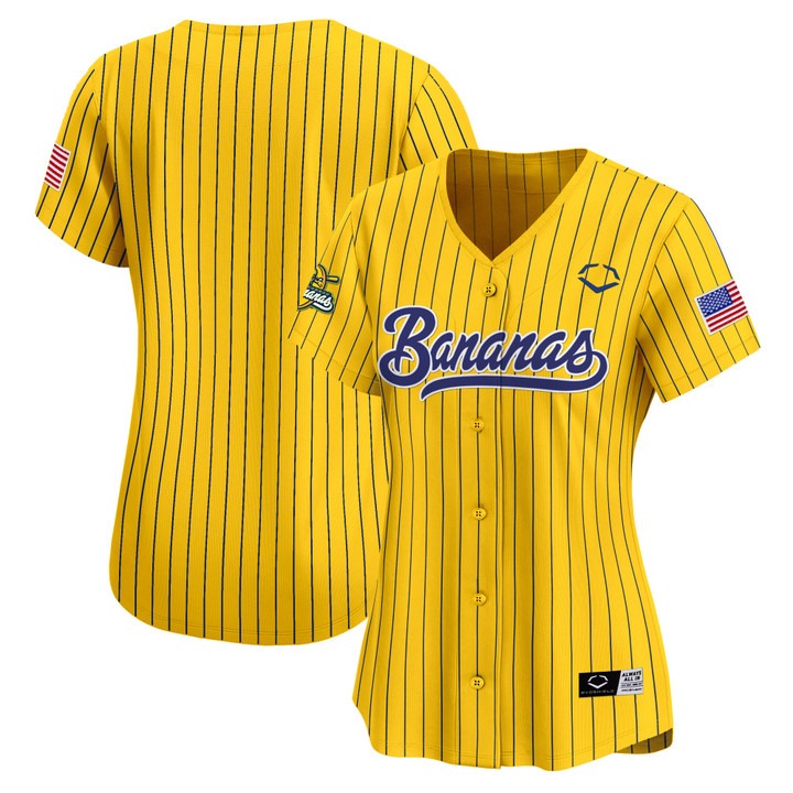 Women's Savannah Bananas Blank Pinstripe Stitched Baseball Jersey