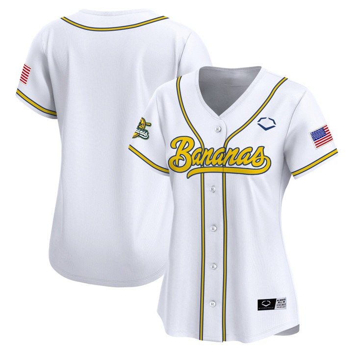 Women's Savannah Bananas Blank White Stitched Baseball Jersey