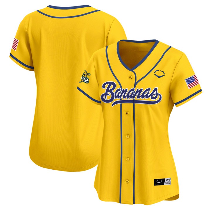 Women's Savannah Bananas Blank Yellow Stitched Baseball Jersey