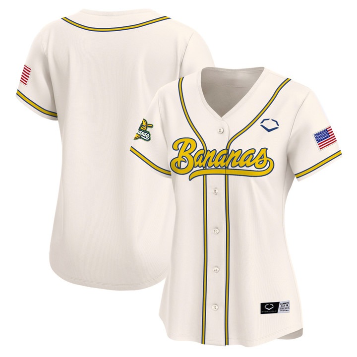 Women's Savannah Bananas Blank Cream Stitched Baseball Jersey
