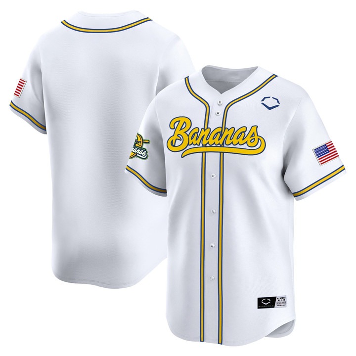 Men's Savannah Bananas Blank White Stitched Baseball Jersey