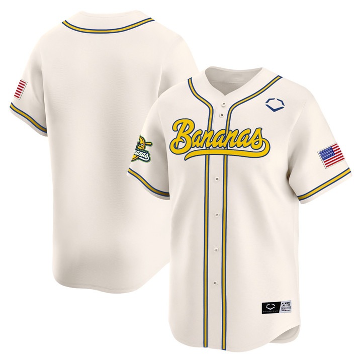 Men's Savannah Bananas Blank Cream Stitched Baseball Jersey