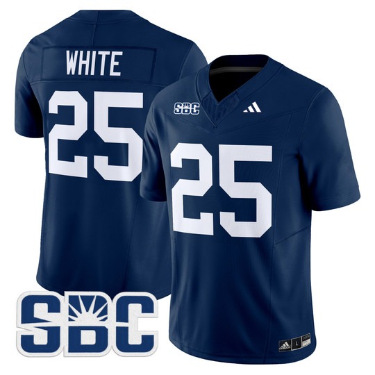 Men's Georgia Southern Eagles #25 Jalen White Blue 2024 Vapor Limited Stitched Football Jersey