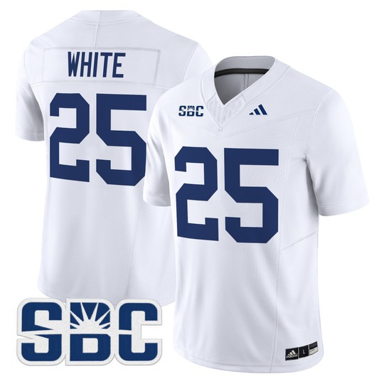 Men's Georgia Southern Eagles #25 Jalen White White 2024 Vapor Limited Stitched Football Jersey
