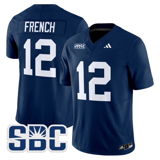 Men's Georgia Southern Eagles #12 JC French Blue 2024 Vapor Limited Stitched Football Jersey