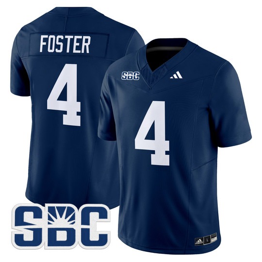 Men's Georgia Southern Eagles #4 Jayson Foster Blue 2024 Vapor Limited Stitched Football Jersey