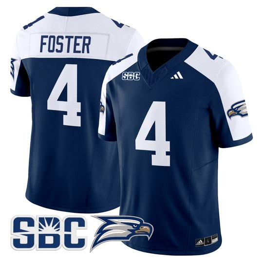 Men's Georgia Southern Eagles #4 Jayson Foster Blue Alternate 2024 Vapor Limited Stitched Football Jersey