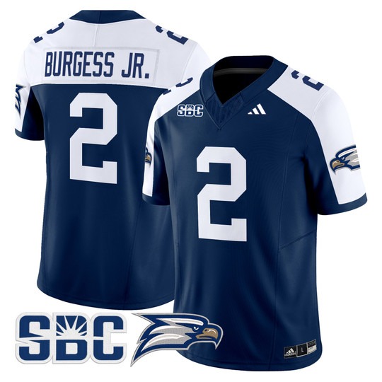 Men's Georgia Southern Eagles #2 Derwin Burgess Jr. Blue Alternate 2024 Vapor Limited Stitched Football Jersey